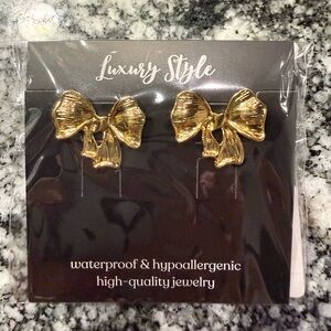 Bow 18k Gold Plated Earrings